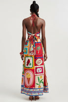 Tropical maxi dress back view - Epicplacess
