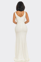 Women's Ruby Radiance Red Rhinestone Slit Maxi Gown