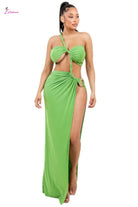 Green strapless maxi dress - Epicplacess