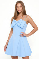 Women's Super Techno Bow Front Mini Dress – fabric detail
