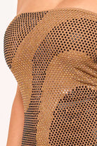 Women's Swirl Patterned Rhinestone Tube Top Mini Dress – model view