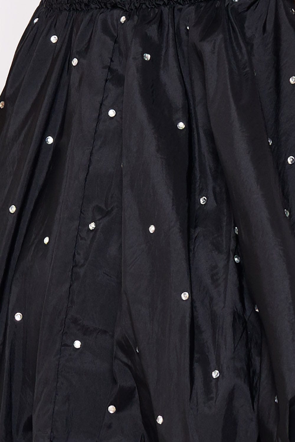 Women's Rhinestone on Taffeta Balloon Skirt Mini Dress – fabric detail