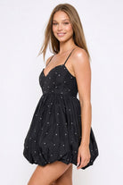 Women's Rhinestone on Taffeta Balloon Skirt Mini Dress – styled look