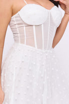 Women's Polka Dot Tulle Corset Mini Dress – full-length view