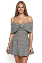 Women's Gingham Off Shoulder Bow Mini Dress – styled look
