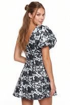 Women's One Shoulder Floral Jacquard Mini Dress – styled look
