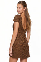 Women's Jacquard Cap Sleeve Mini Dress – fabric detail