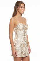 Women's Floral Jacquard Mini Dress – full-length view