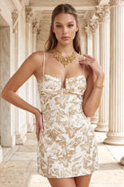 Women's Floral Jacquard Mini Dress – side view
