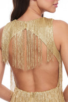 Women's Sherri Shine Fringe Open Back Mini Dress – fabric detail