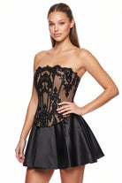 Women's Floral Lace Corset Flare Mini Dress – styled look
