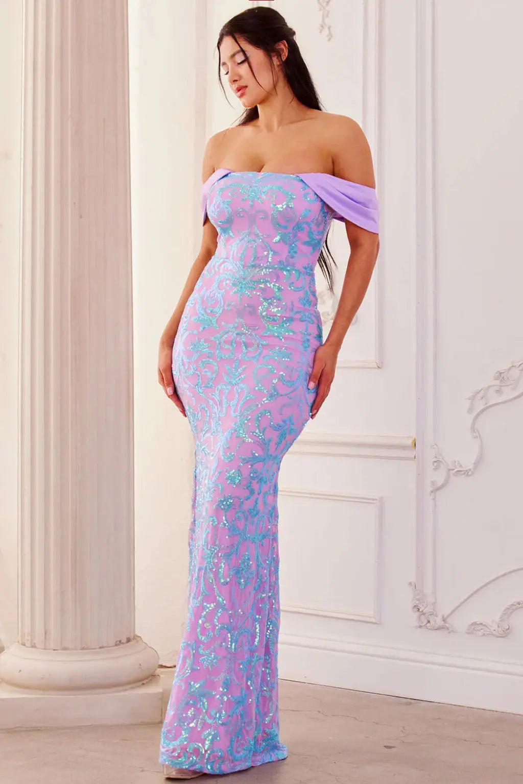 Sequin maxi dress front view - Epicplacess