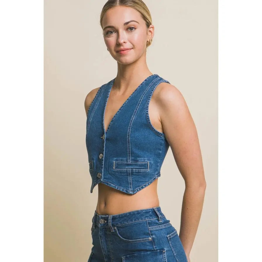 Classic denim crop top style view - Epicplacess