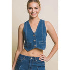 Denim cropped top back view - Epicplacess