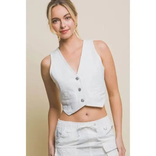 Classic cropped denim top final view - Epicplacess