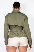 Vegan leather belted coat front view - Epicplacess