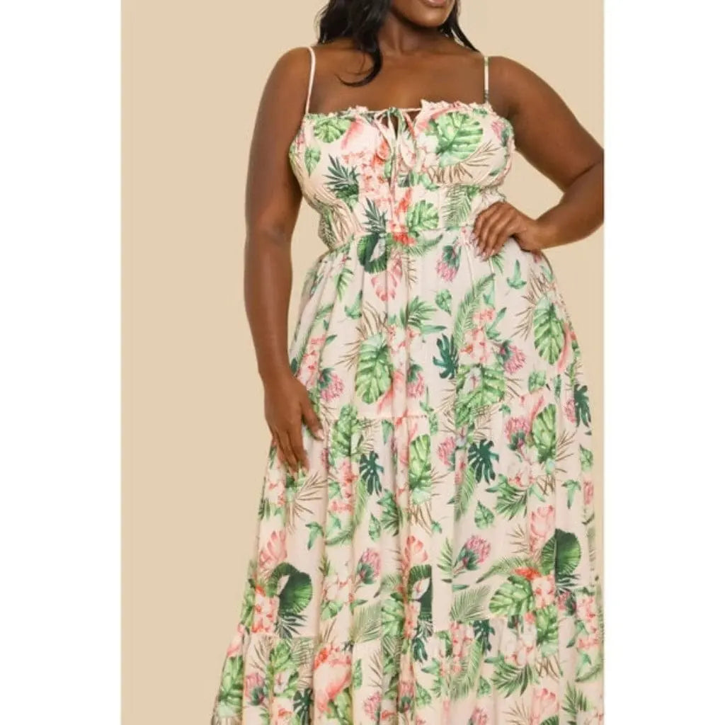 Peach ombre maxi dress front view - Epicplacess