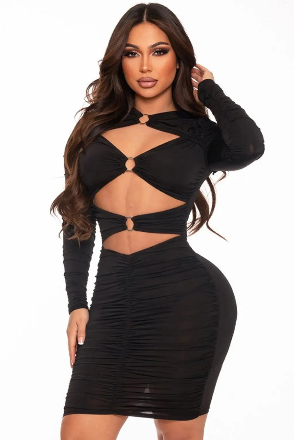 Nalita black hardware cutout mini dress - Epicplacess