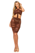 Brown midi dress detail - Epicplacess