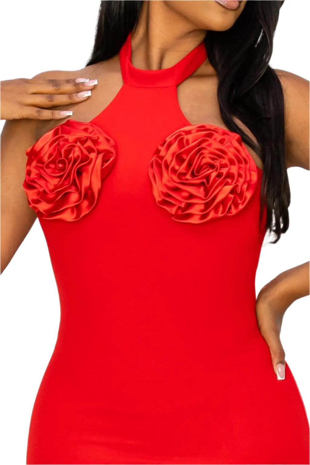 Red mini dress front view - Epicplacess