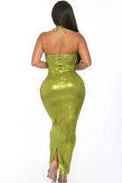 Green maxi dress front view - Epicplacess