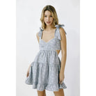 Denim mini dress front view - Epicplacess