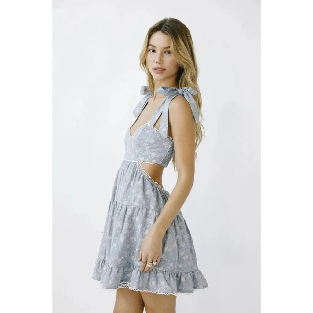 Floral denim dress outfit view - Epicplacess