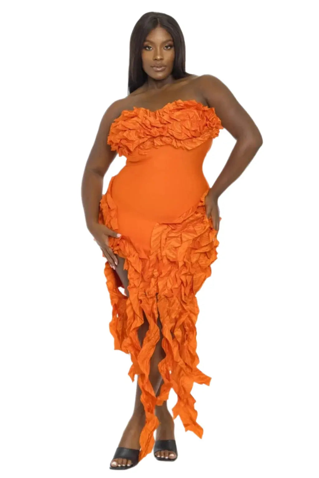 My Festivities orange bandage midi dress - Epicplacess