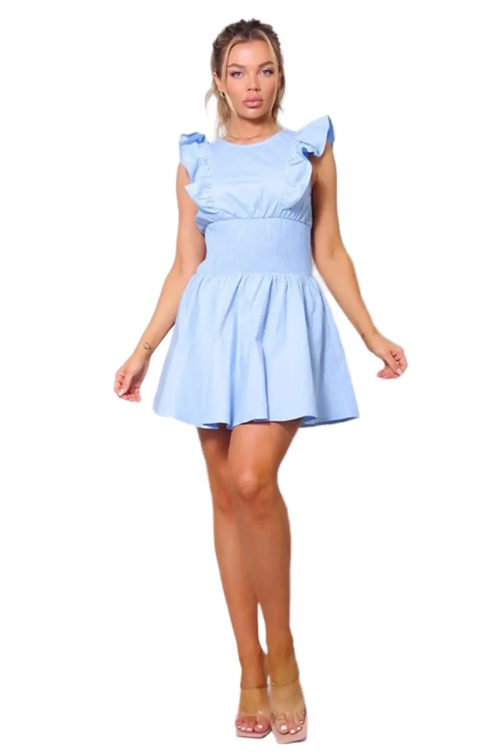 Carolina ruffled dress front view - Epicplacess