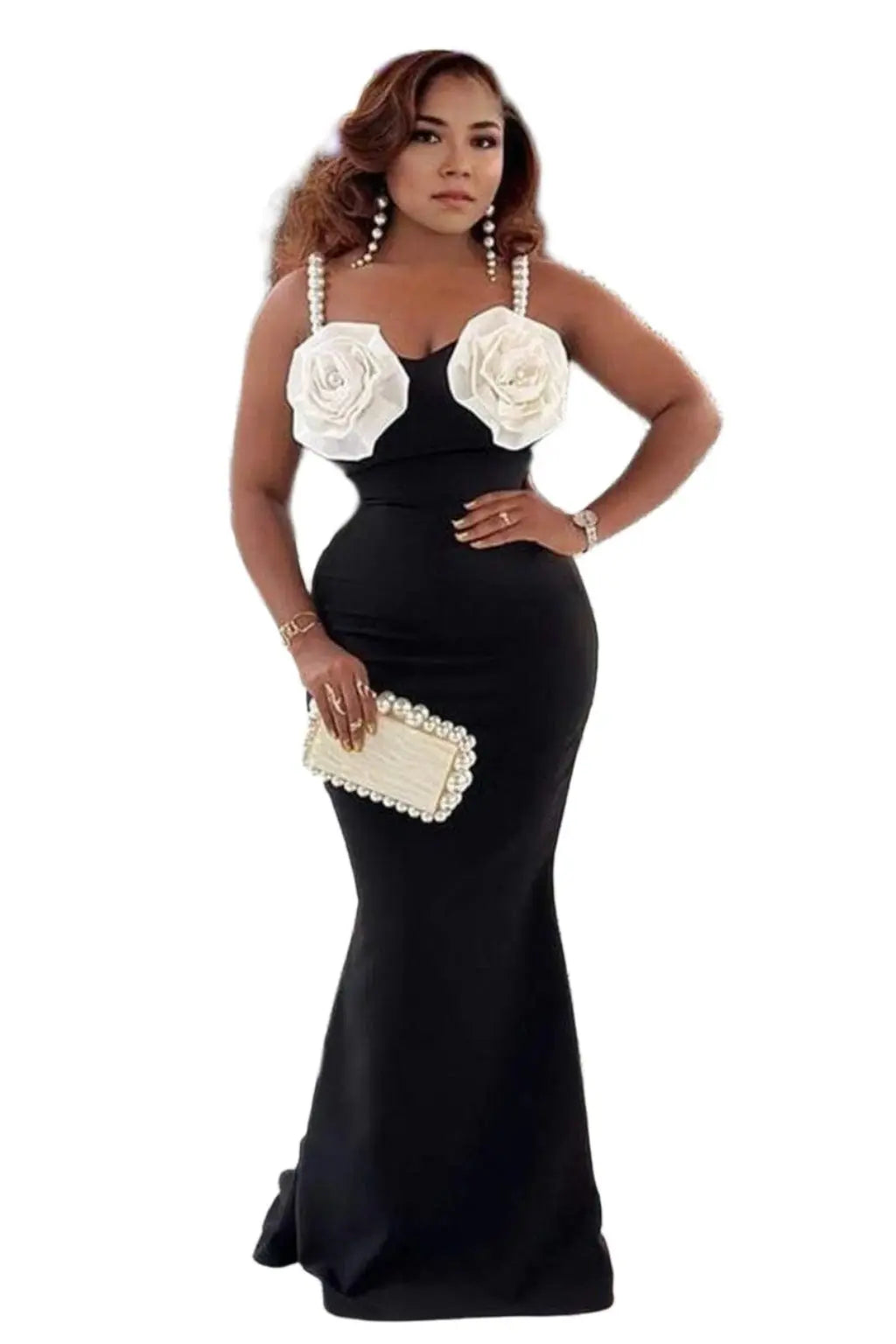 Black maxi dress front view - Epicplacess