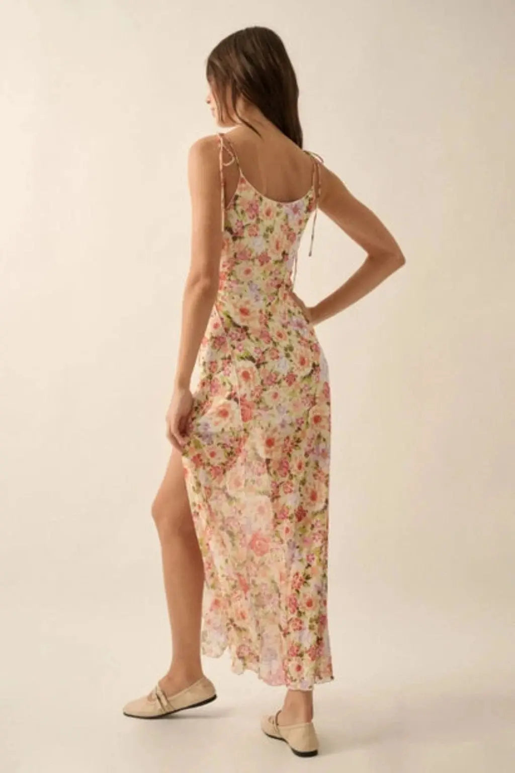 Black mesh maxi dress back view - Epicplacess