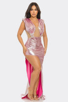 Shiny maxi dress complete view - Epicplacess