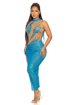 Blue sequin maxi dress - Epicplacess