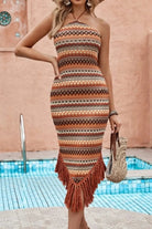 Brown fringe midi dress - Epicplacess