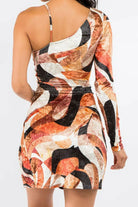Brown velvet mini dress back view - Epicplacess