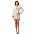 Tweed blazer mini dress front view - Epicplacess