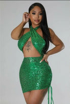 Sequin cutout mini dress front view - Epicplacess