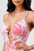 Roses printed dress front view - Epicplacess