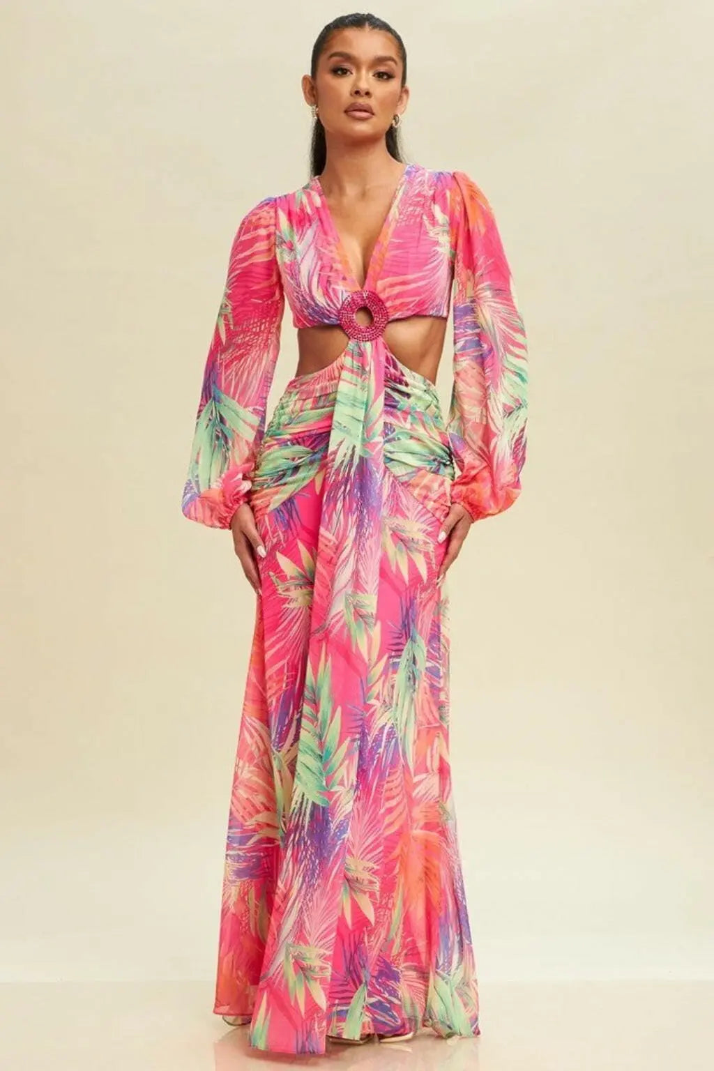 Sunrise chiffon floral maxi dress - Epicplacess