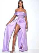 Satin maxi dress front view - Epicplacess