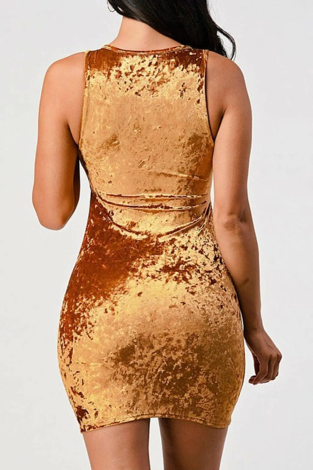 Silver velvet mini dress close view - Epicplacess
