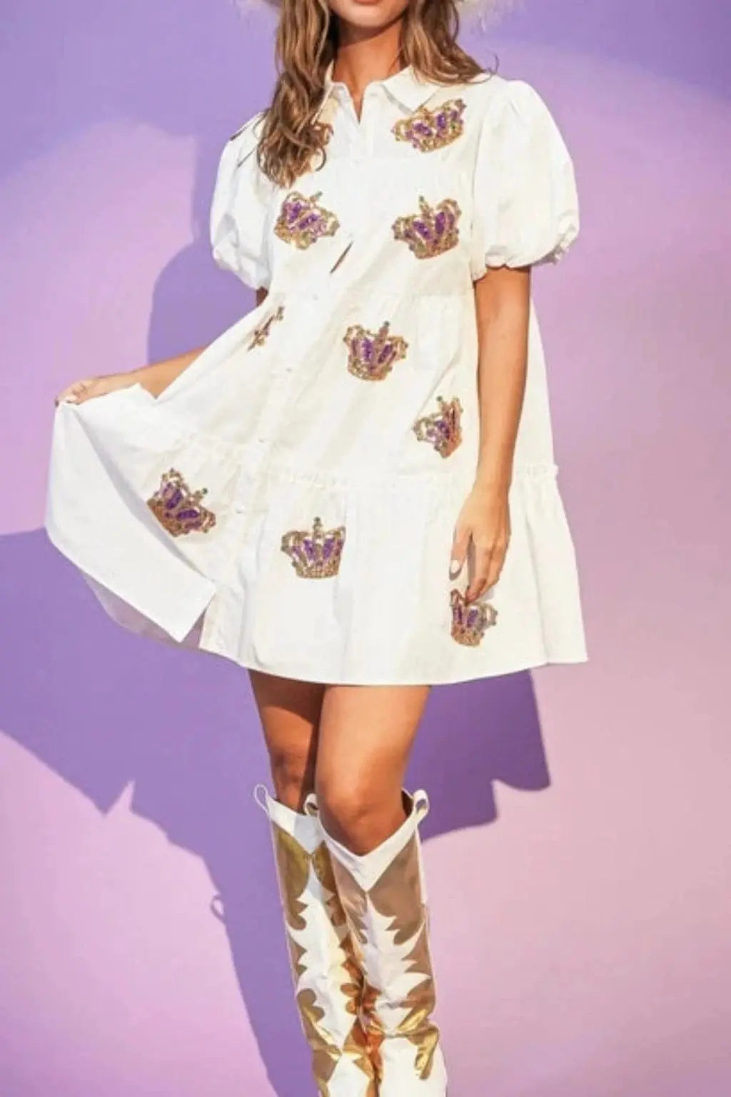 Crown babydoll mini dress - Epicplacess