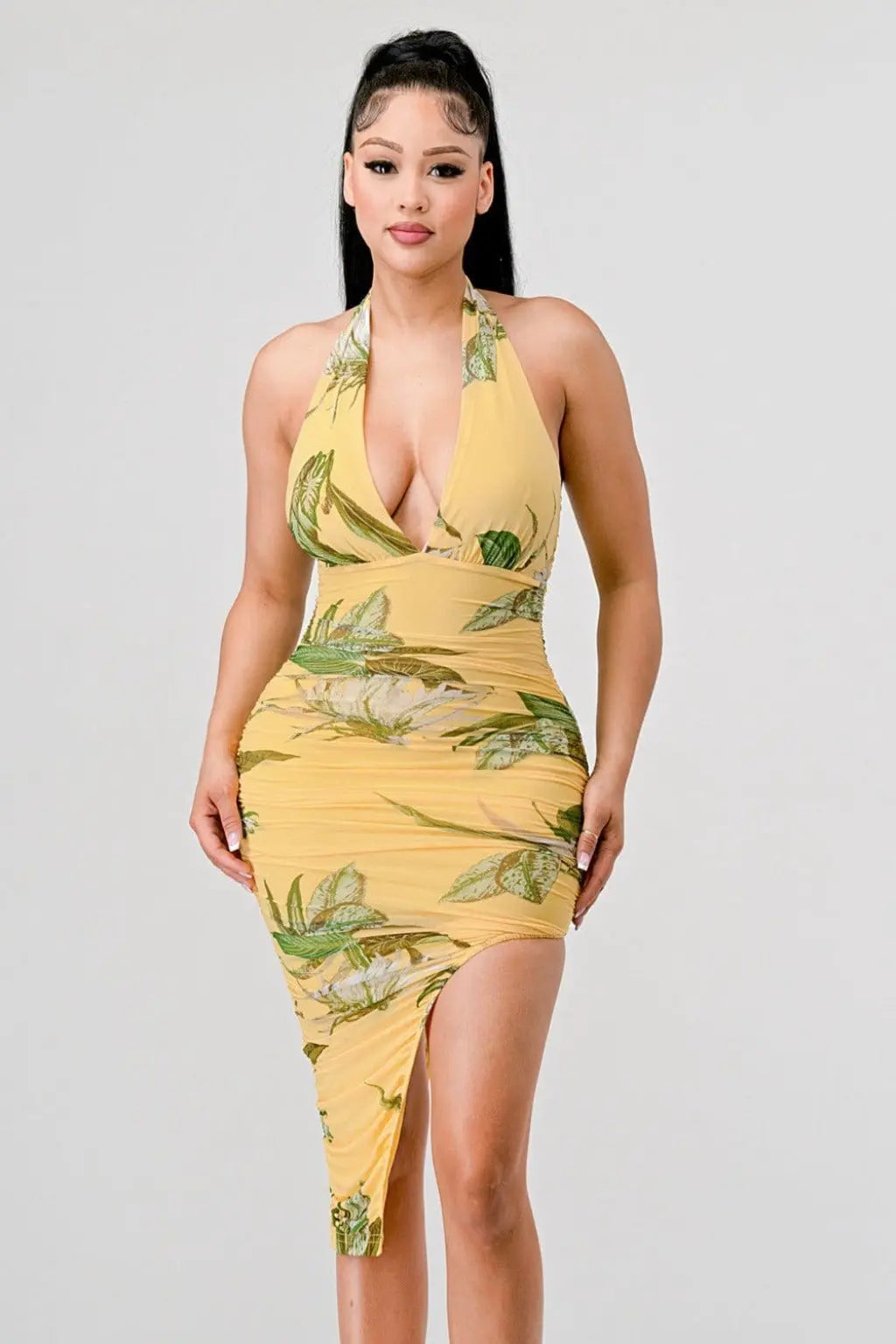 Floral midi dress front view - Epicplacess