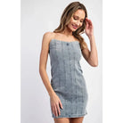 Dreamweaver stone grey denim mini dress - Epicplacess