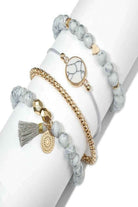 Pineapple layered bracelet set front view - Epicplacess