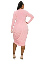 Ruched midi dress front view - Epicplacess