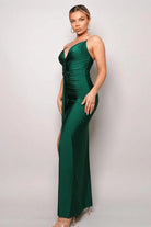 Green maxi dress front view - Epicplacess