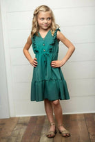 Teal ruffle dress outfit view - Epicplacess
