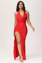 Red maxi dress back view - Epicplacess