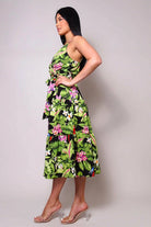 Tropical midi dress front view - Epicplacess